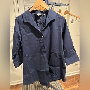 Foxcroft Navy Blue Women's Top tunic length size 8